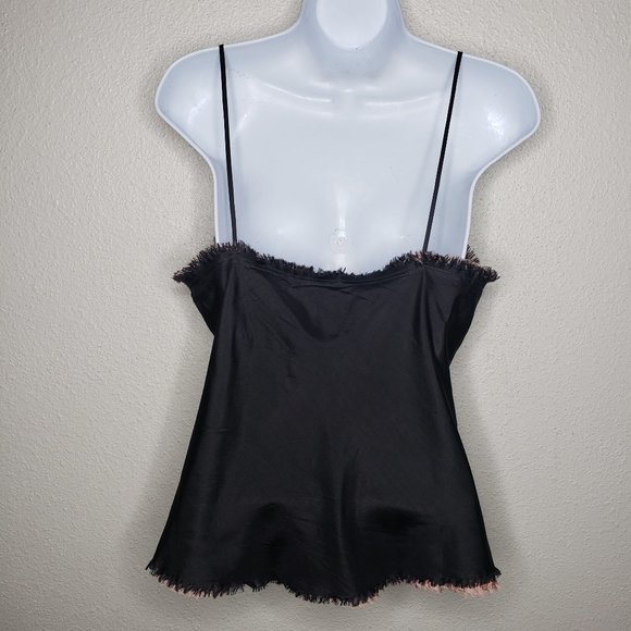 Yellow Lotus Sz M 100% Silk 2-Tone  Camisole - Picture 4 of 5